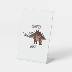 Kentrosaurus cartoon illustration  pedestal sign