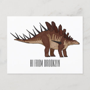 Kentrosaurus cartoon illustration  postcard