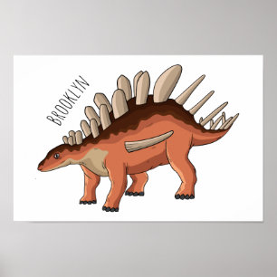 Kentrosaurus cartoon illustration  poster