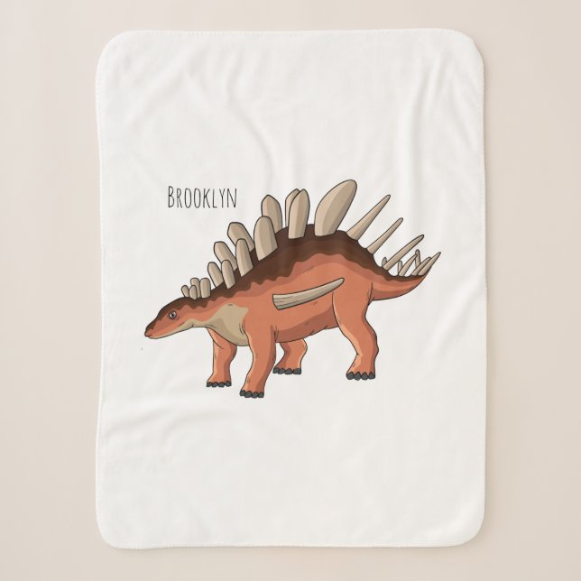 Kentrosaurus cartoon illustration sherpa blanket (Front)