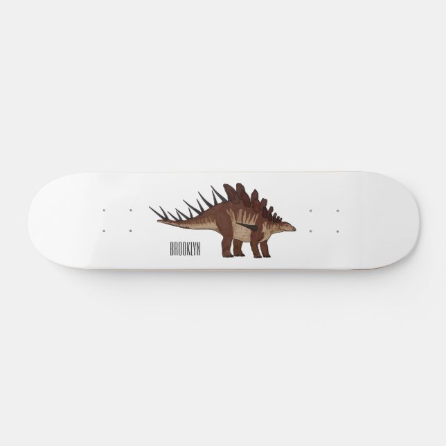 Kentrosaurus cartoon illustration  skateboard (Horz)