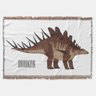 Kentrosaurus cartoon illustration throw blanket