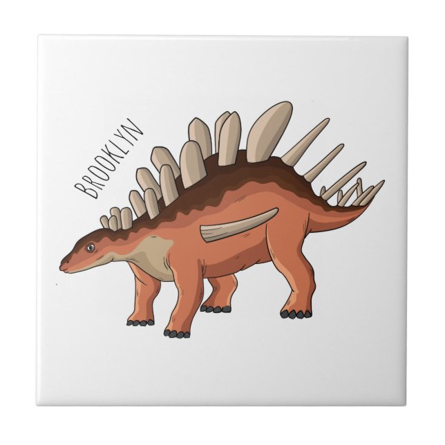 Kentrosaurus cartoon illustration tile (Front)