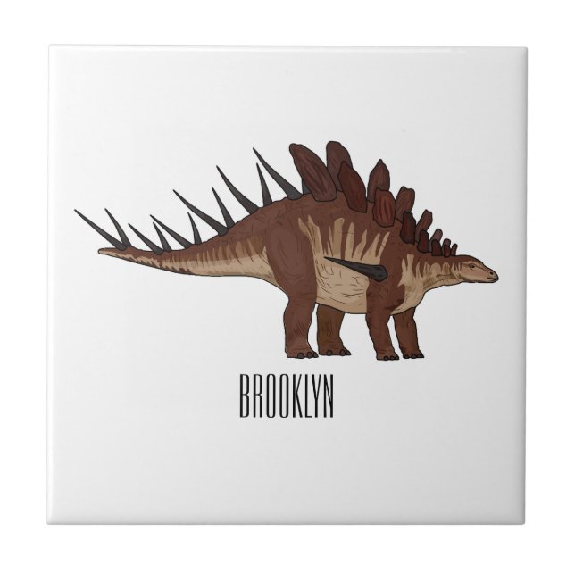 Kentrosaurus cartoon illustration  tile (Front)