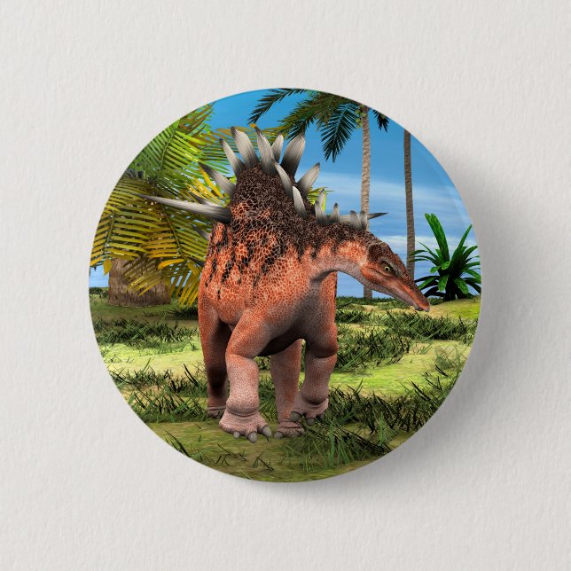 Kentrosaurus Dinosaur Jungle Prehistoric Art 2 Inch Round Button (Front)