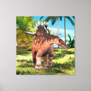 Kentrosaurus Dinosaur Jungle Prehistoric Art Canvas Print