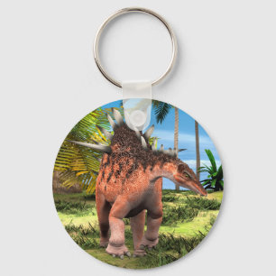 Kentrosaurus Dinosaur Jungle Prehistoric Art Keychain