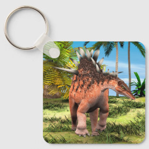 Kentrosaurus Dinosaur Jungle Prehistoric Art Keychain
