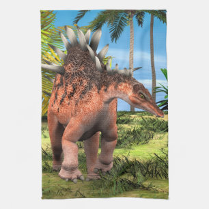 Kentrosaurus Dinosaur Jungle Prehistoric Art Kitchen Towel