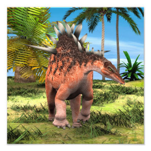 Kentrosaurus Dinosaur Jungle Prehistoric Art Photo Print