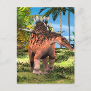 Kentrosaurus Dinosaur Jungle Prehistoric Art Postcard