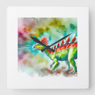 Kentrosaurus in Light 300824AREF116 - Watercolor Square Wall Clock