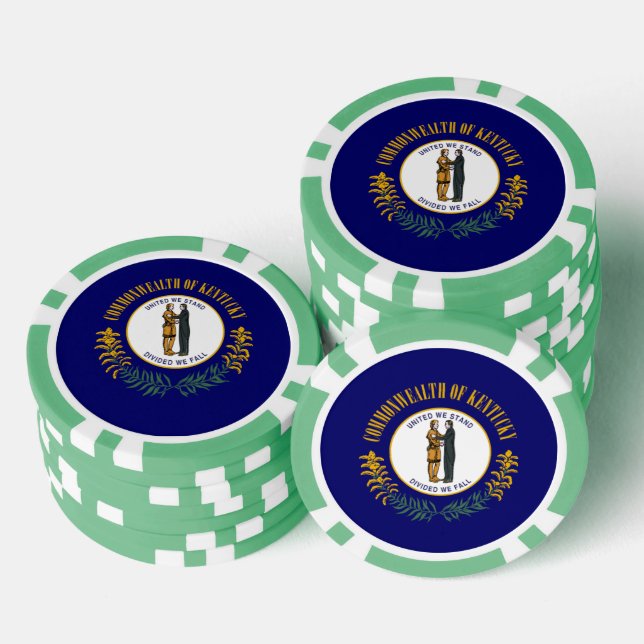 Kentuckian Flag, Flag of Kentucky Poker Chips (Stack)