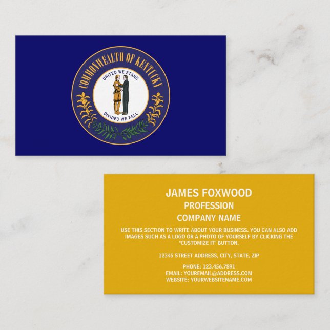 Kentuckian Flag & Seal, Flag of Kentucky Business Card (Front/Back)