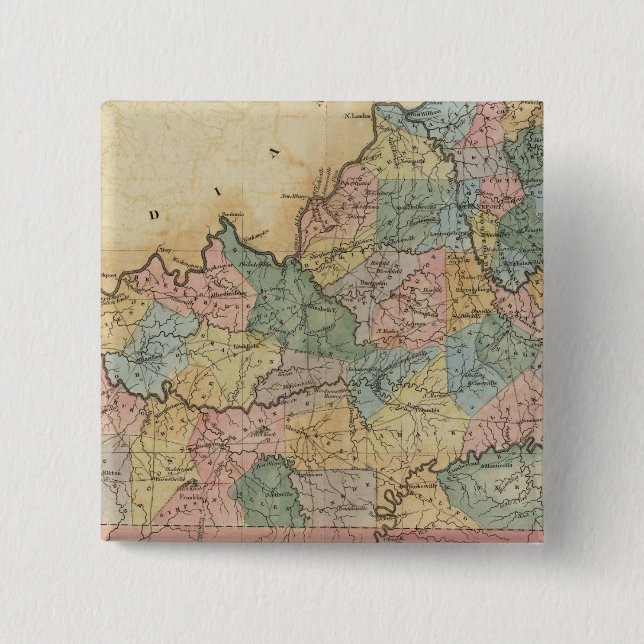 Kentucky 11 2 inch square button (Front)