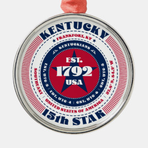 Kentucky 15th State Christmas Ornament