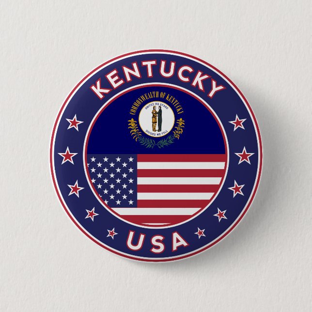 Kentucky 2 Inch Round Button (Front)