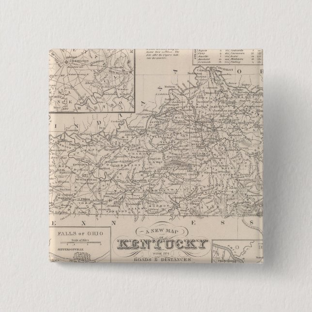 Kentucky 3 2 inch square button (Front)