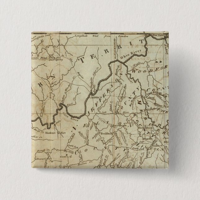 Kentucky 5 2 inch square button (Front)