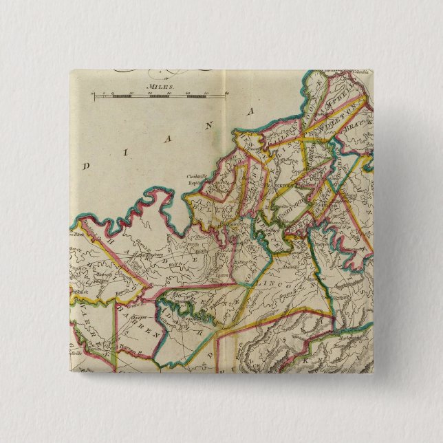 Kentucky 6 2 inch square button (Front)