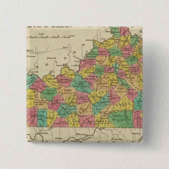 Kentucky 6 2 inch square button (Front)