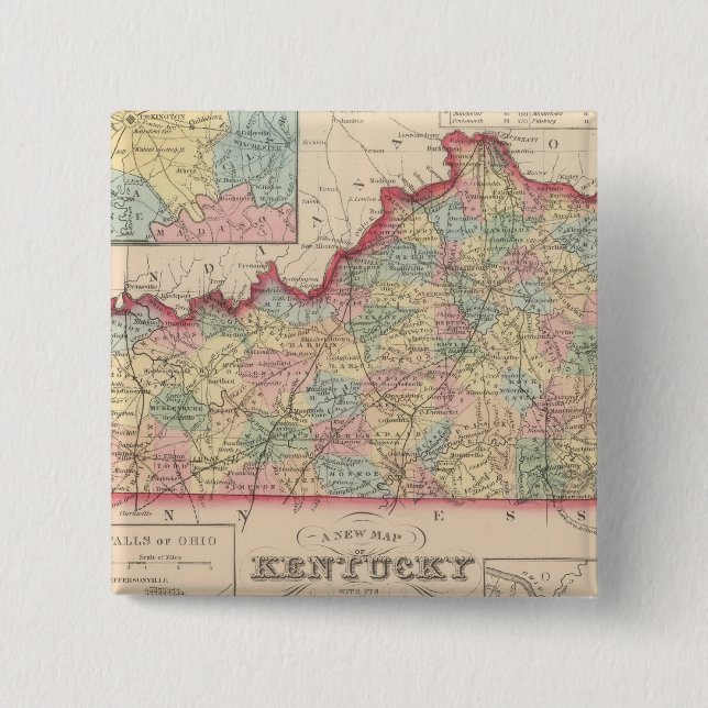 Kentucky 7 2 inch square button (Front)