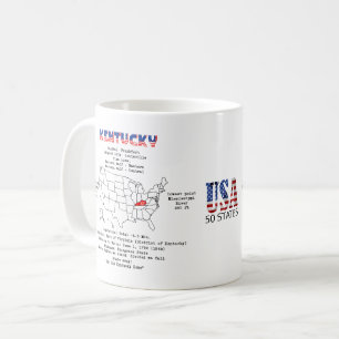 Kentucky American state on a map and useful info Coffee Mug
