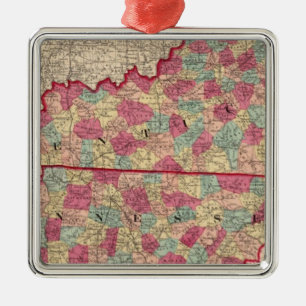 Kentucky and Tennessee 2 Metal Ornament