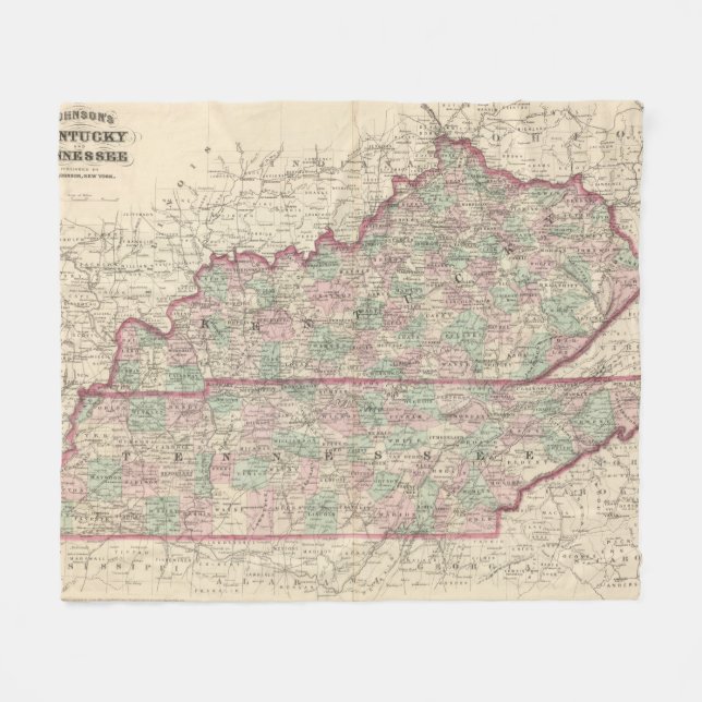 Kentucky and Tennessee Fleece Blanket (Front (Horizontal))