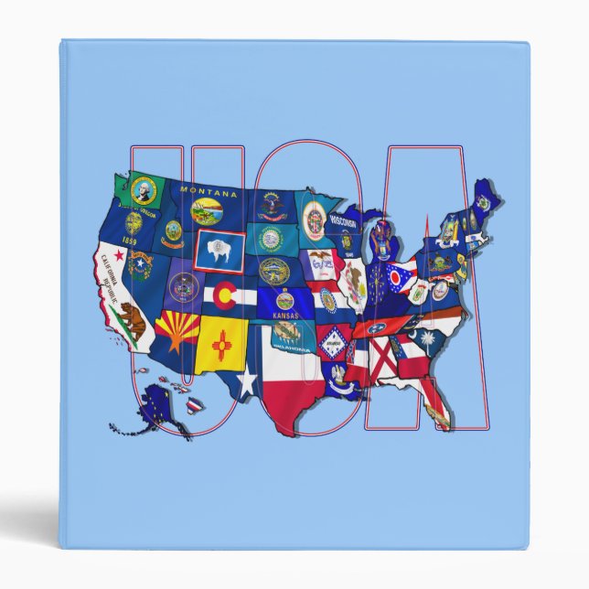 Kentucky Blue hole USA state flag map Binder (Front)