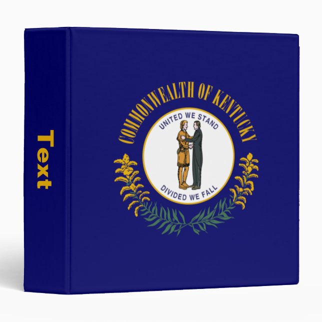 Kentucky: Bluegrass Commonwealth US State Flag Binder (Front/Spine)