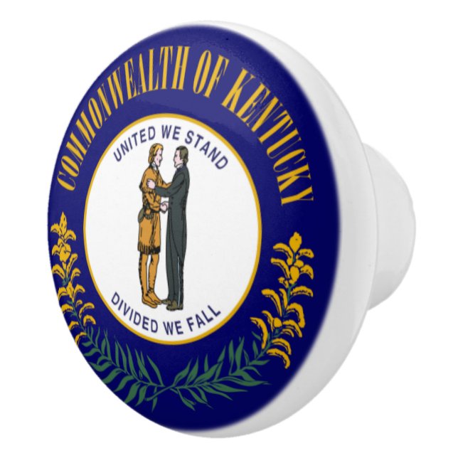 Kentucky: Bluegrass Commonwealth US State Flag Ceramic Knob (Right)