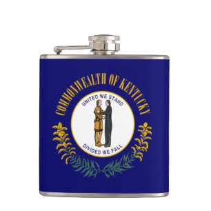 Kentucky: Bluegrass Commonwealth US State Flag Hip Flask