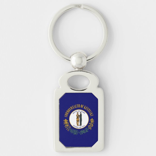 Kentucky: Bluegrass Commonwealth US State Flag Keychain (Front)