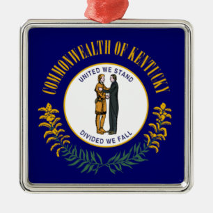 Kentucky: Bluegrass Commonwealth US State Flag Metal Ornament