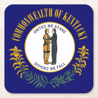 Kentucky: Bluegrass Commonwealth US State Flag Square Paper Coaster
