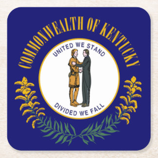 Kentucky: Bluegrass Commonwealth US State Flag Square Paper Coaster