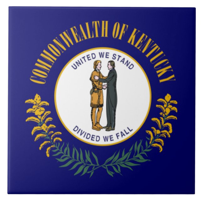 Kentucky: Bluegrass Commonwealth US State Flag Tile (Front)