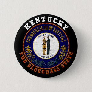KENTUCKY BLUEGRASS STATE FLAG 2 INCH ROUND BUTTON