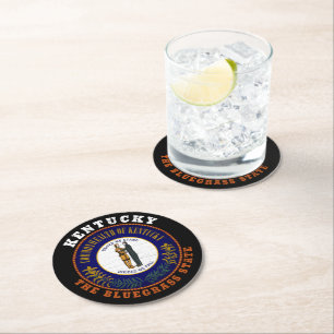 KENTUCKY BLUEGRASS STATE FLAG ROUND PAPER COASTER
