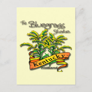 Kentucky Bluegrass State Goldenrod Postcard