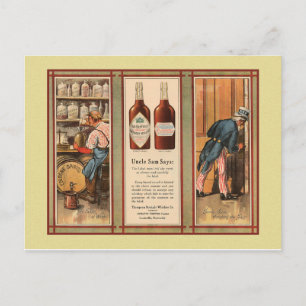 Kentucky Bourbon Uncle Sam Prohibition Postcard