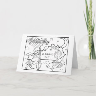 kentucky colour me collage holiday card