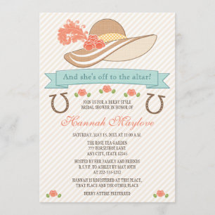 KENTUCKY DERBY CASQUETTE BRIDAL SHOWE INVITATION