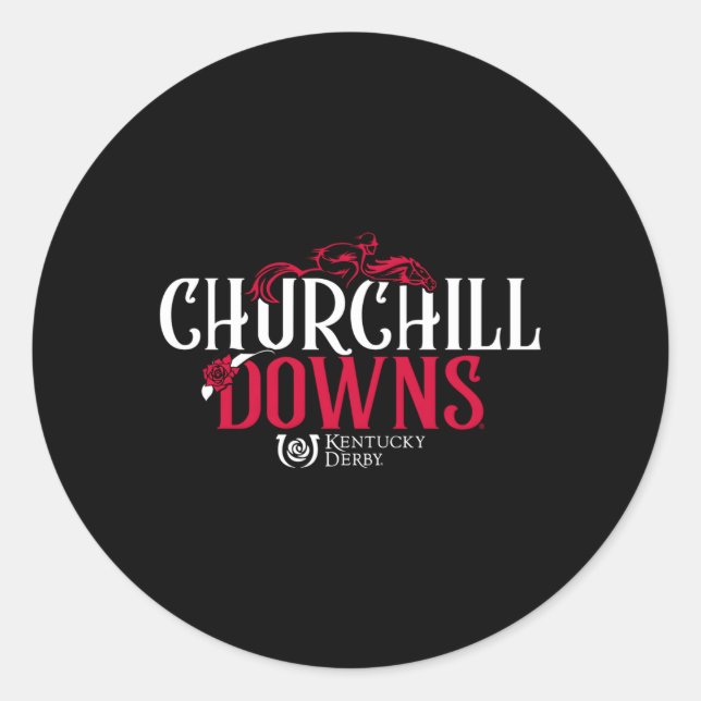 Kentucky Derby Churchill Downs Classic Round Sticker (Front)