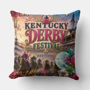 Kentucky Derby Festival Throw Pillow