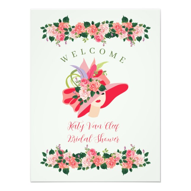 Kentucky Derby Hat Bridal Shower Photo Print (Front)