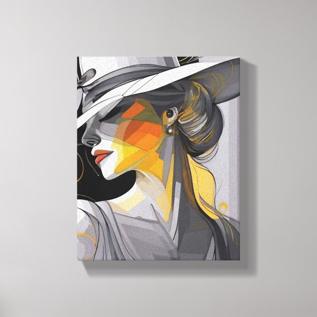 Kentucky Derby Hat Design Wrapped Canvas Wall Art (Front)