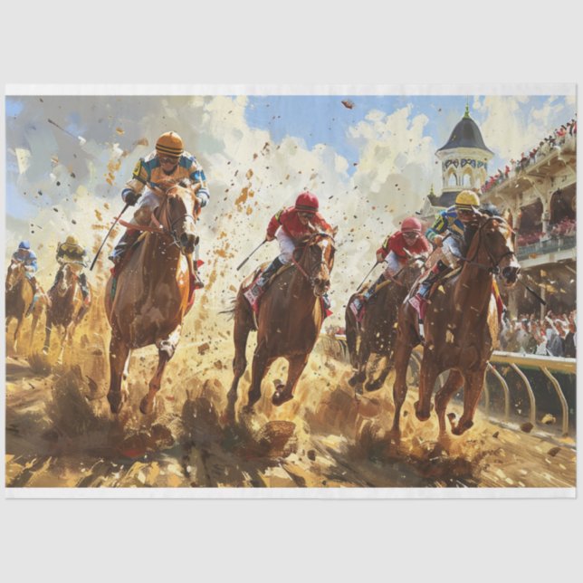 Kentucky Derby Horse Racing Decoupage  Tissue Paper (Front)