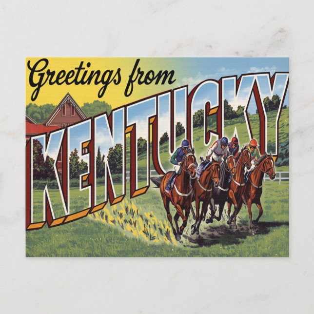 Kentucky Derby Horse Racing Postcard (Front)